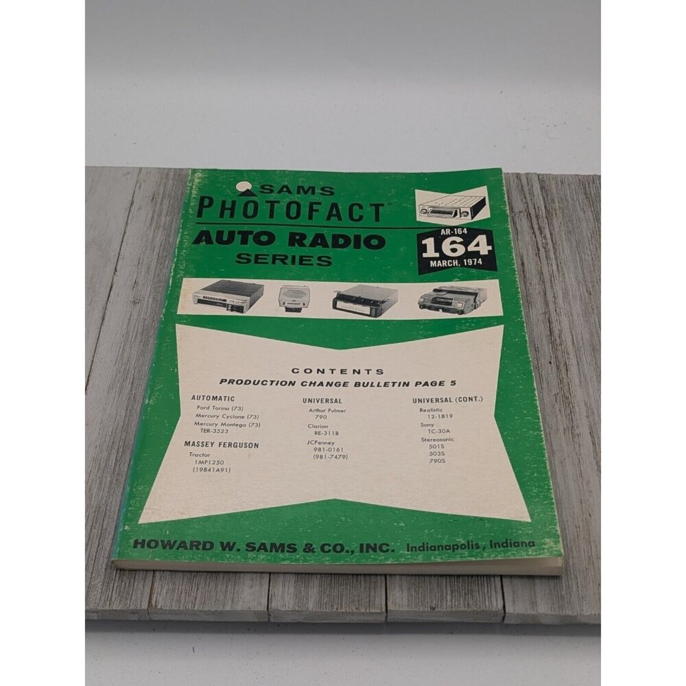 Original Sams PhotoFact Auto Radio Series Book AR-164 March 1974